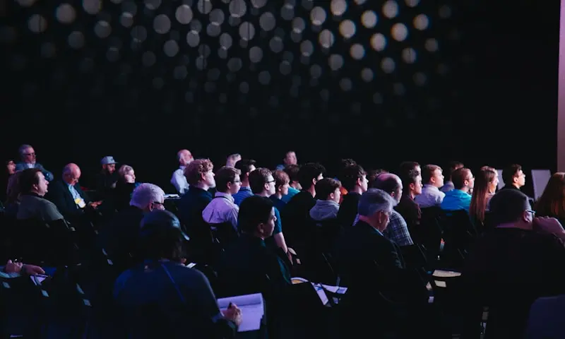People collaborating at an event